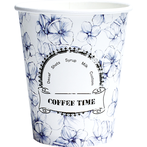 8OZ COFFEE TIME BLUE PAPER CUP