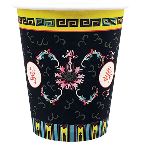 8OZ TRADITIONAL LONGEVITY BLACK PAPER CUP